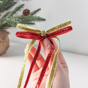 6毫米星光绒细丝带手工diy编发发饰缎带圣诞节蛋糕礼品盒装饰绒带