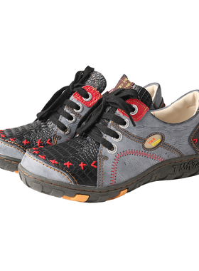 TMAEYES手工缝制皮革女式运动鞋户外ins潮低帮2025春秋新款二次元