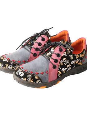 TMAEYES手工缝制皮革女式运动鞋户外ins潮2025春秋新款二次元复古