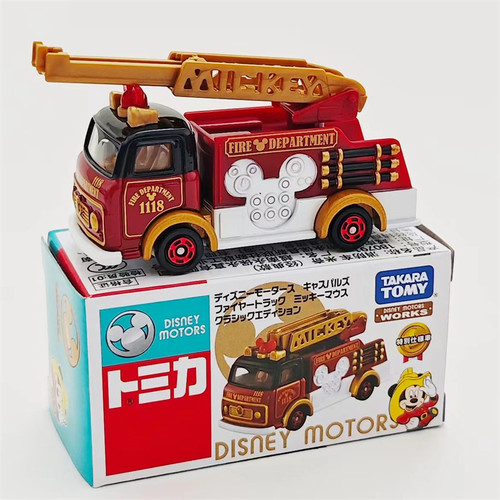 TOMICA多美卡合金小汽车联名DM-17米奇云梯消防车玩具车收藏摆件