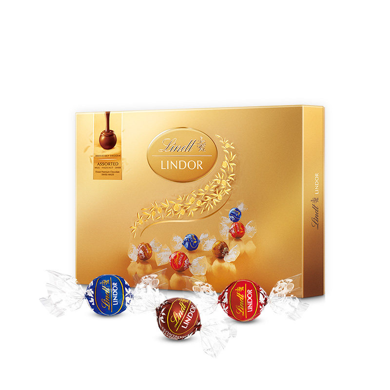lindtlindt瑞士莲软心精选牛奶巧克力特浓黑榛仁牛奶巧克力168g