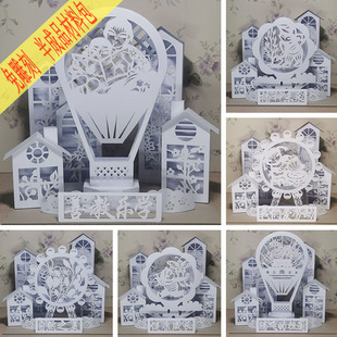 爱国党建廉洁纸雕剪纸教师基本功立体构成学生纸艺手工模型作业