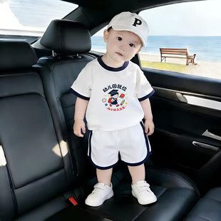 幼儿园就位~开学季教师节男童运动服两件套女宝宝薄款短袖t恤短裤