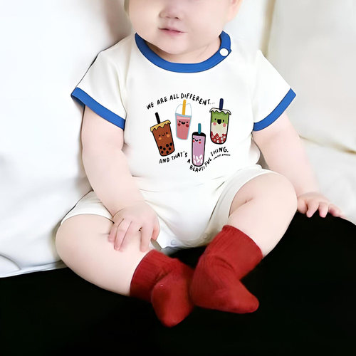 婴儿连体衣宝宝夏季外出纯棉短袖薄款睡衣新生儿衣服夏天超萌哈衣