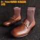 D：Fuse 39码 迪芙斯断码 真皮女靴圆头弹力平底短靴欧美风乐福34码