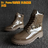 D：Fuse 38码 迪芙斯品牌撤柜真皮女靴加绒系带马丁靴保暖冬季 36码