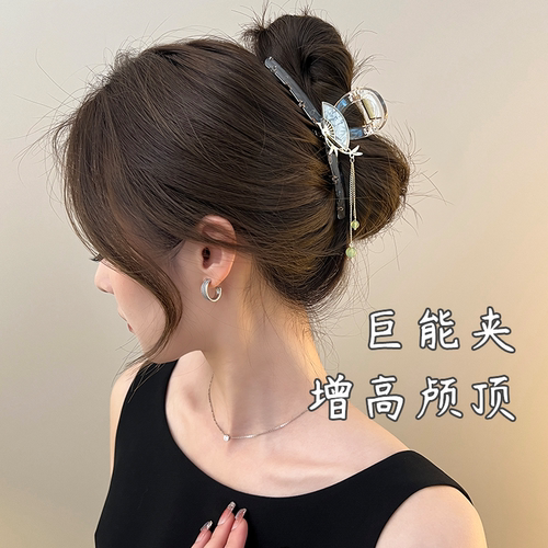 2025新款古风扇子流苏发夹女中式