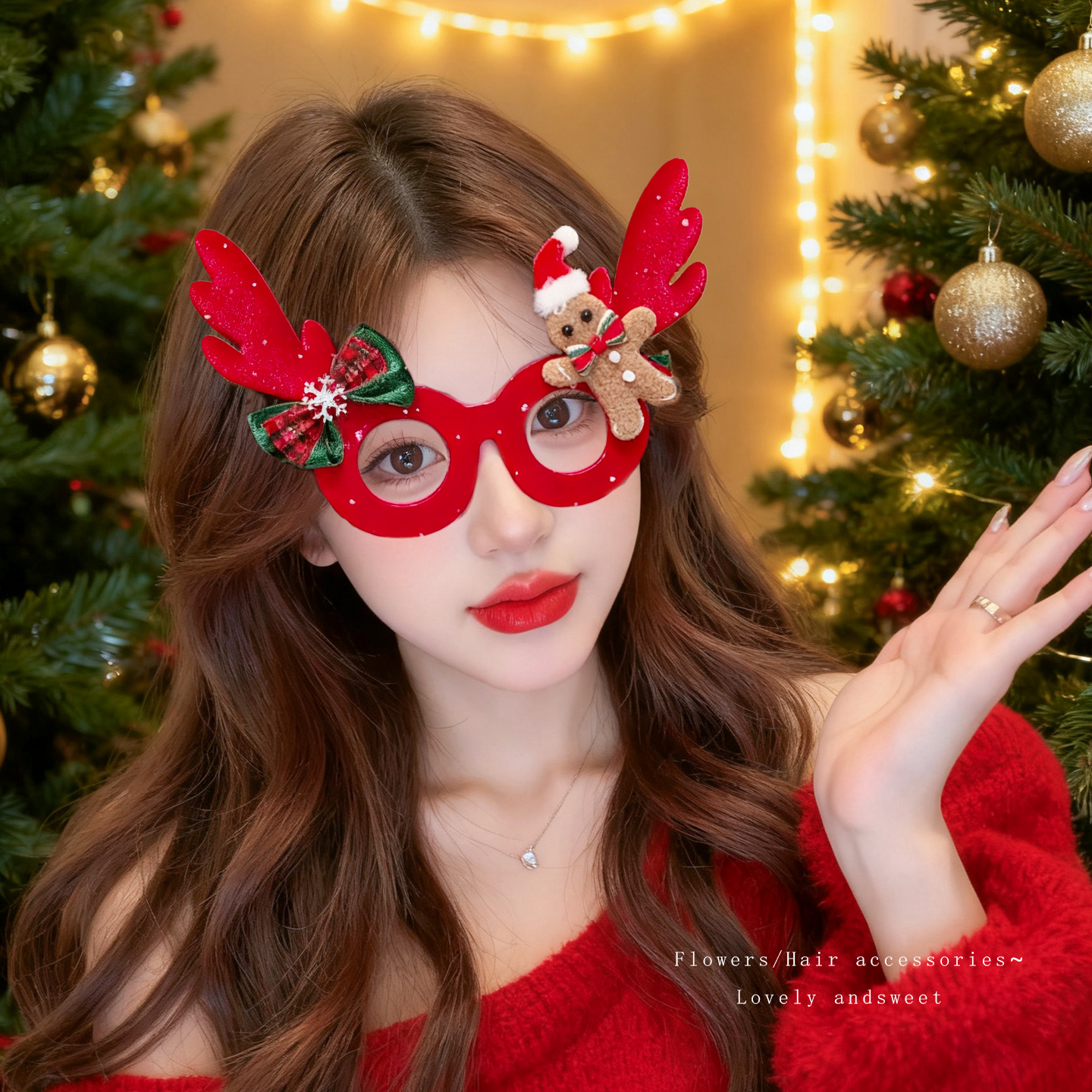 圣诞节可爱搞怪眼镜节日派对装扮