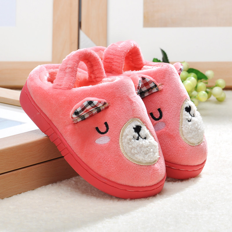 Pantoufles enfants en suède pour hiver - semelle plastique - Ref 987282 Image 3