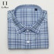 微弹修身 时尚 方领格子衬衣商务休闲长袖 鲁泰男士 格纹衬衫