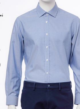 鲁泰2025新款商务休闲牛津纺混纺衬衫物理免烫男士长袖衬衣职业装