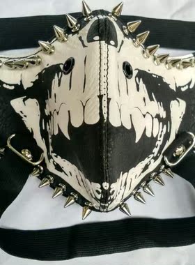 夜光死神骷髅表演晚会鬼头摇滚动漫机车秋冬赛博朋克口罩包邮