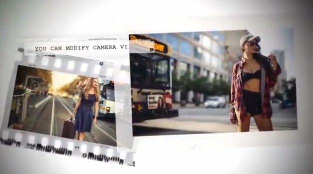 大气模拟相机胶片胶卷边框的卷页式怀旧相册老照片切换展示AE模板