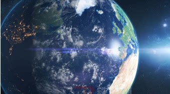 大气蓝色震撼科技地球俯冲定位中心城市5G聚焦开场片头视频ae模板