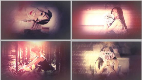 浪漫光效婚礼片头柔光光晕个人自我介绍图片切换幻灯片展示AE模板