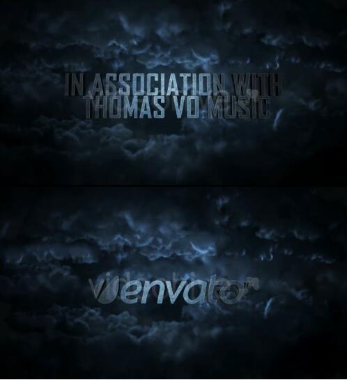 乌云密布云层穿越3d金属质感文字电影预告片logo演绎开场AE模板