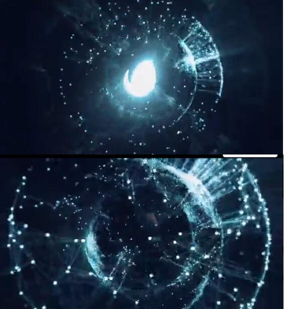 未来派科技感点线特效的地球数据互联或区块链logo开场揭示AE模板