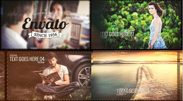 复古怀旧胶片自由家庭儿童生日照片同学聚会全屏切换展示AE模板