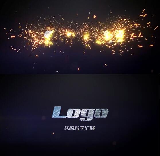 震撼炫酷金色粒子汇聚揭示银色金属质感logo标题开场片头ae模板
