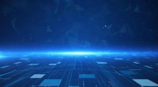 蓝色商务科技感三维平面动态延伸生长晶格粒子立体舞台背景视频