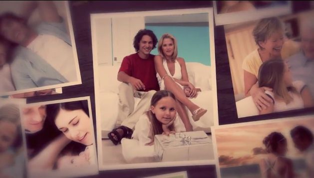 温馨粉红色调家庭旅行相册儿童生日祝福同学聚会照片墙展示AE模板