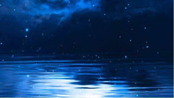 唯美静谧月光深蓝色幽静湖面涟漪泛起led舞台大屏幕视频素材