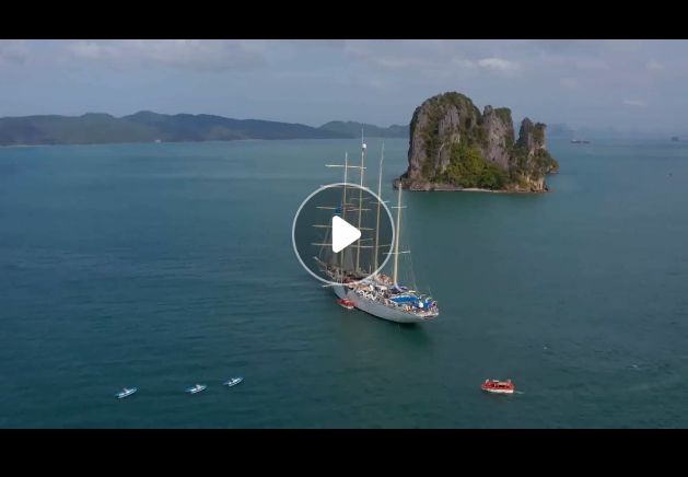 美丽自然风光帆船美女沙滩元素普吉岛海岛旅游度假观光视频素材