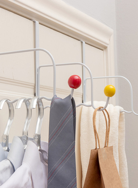 欧润哲 陶瓷珠挂钩家用门后衣挂毛巾包包收纳架3只装 107206