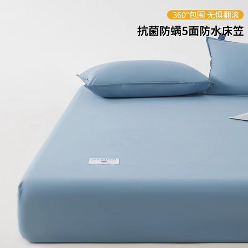 紫罗兰抗菌防螨五面防水床笠隔尿透气床罩防滑床单席梦思防尘罩