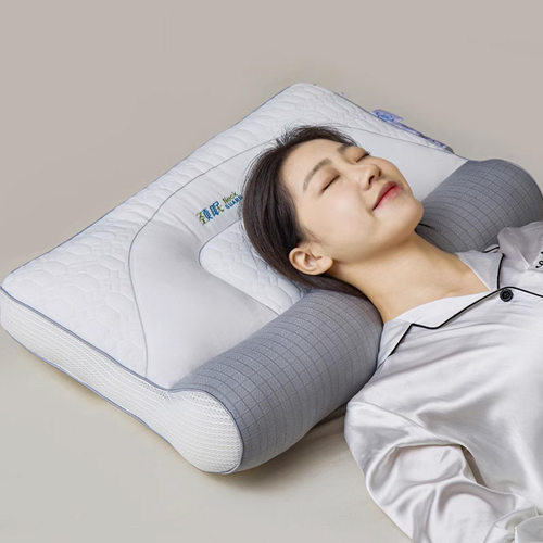 立体夹棉刺绣颈眠牵引护颈枕头