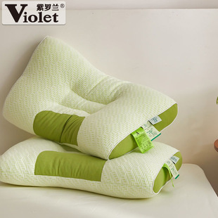 紫罗兰3D竹炭纤维抑菌安睡枕头可水洗高回弹护颈椎助睡眠枕头枕芯