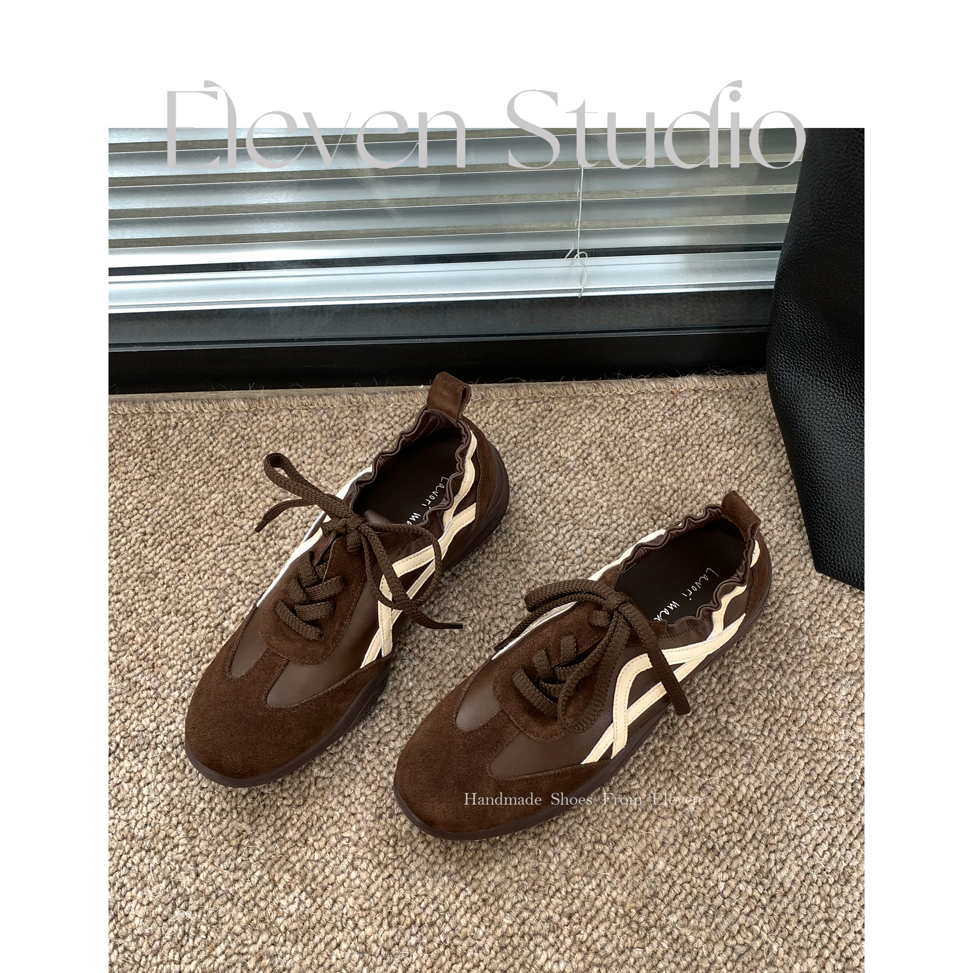 【Eleven‘shoes】4CM 设计师款 真皮阿甘鞋软底德训运动鞋/落陌