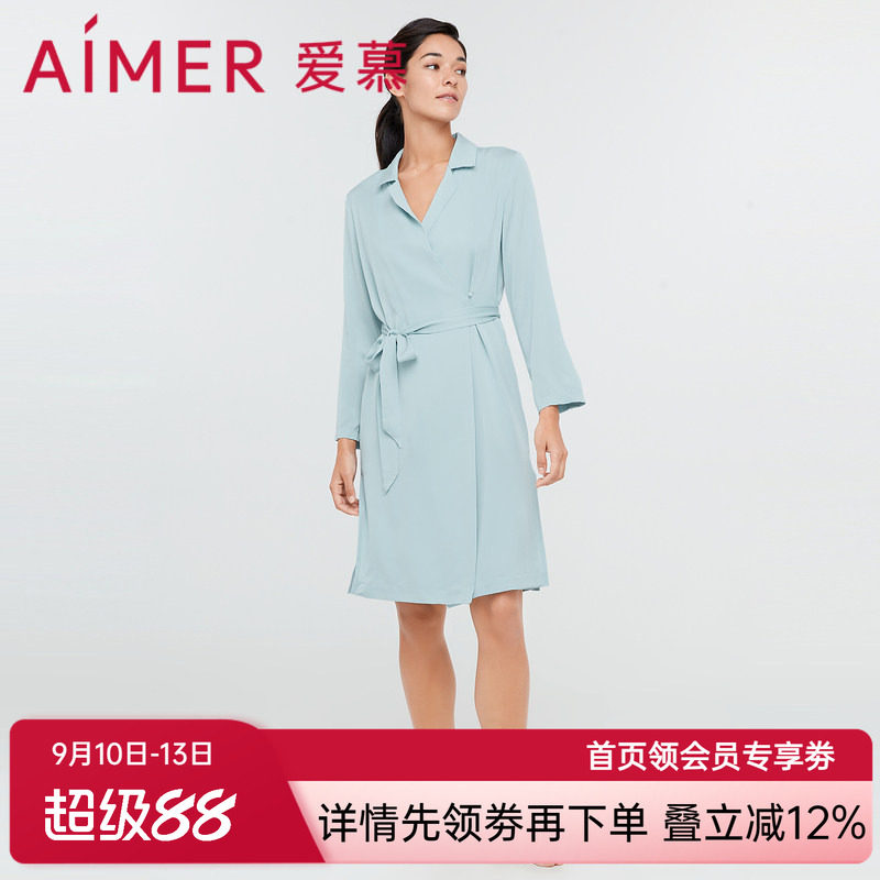 爱慕轻羽蕾丝小翻领衬衫袍AM487211