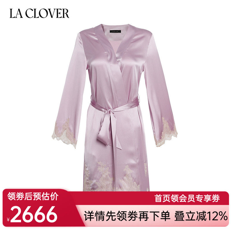 兰卡文挚爱西西里系列短睡袍晨袍女大红色婚礼红品LC48WA1