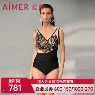 爱慕繁华之上春夏女士深V性感不对称式 连体泳衣AM689742
