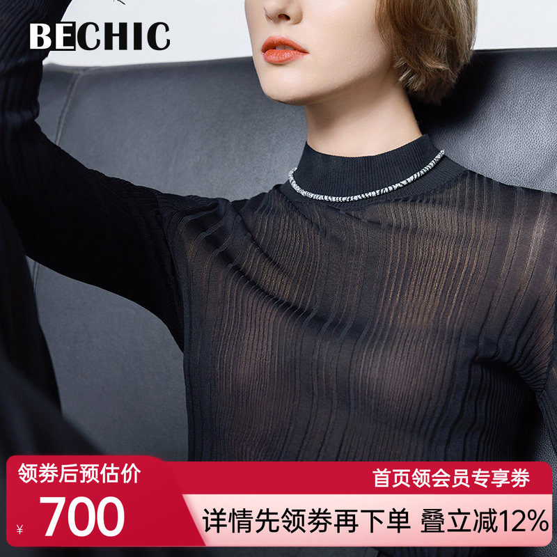 【新品秋冬新品】BeChic映像2小高领长袖针织打底保暖内搭BC72CJ1