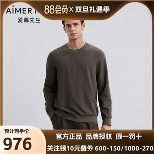 上衣NS72M431 含羊绒套头长袖 爱慕先生25秋冬暖搭 轻休闲保暖男士