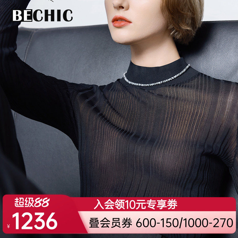 【新品秋冬新品】BeChic映像2小高领长袖针织打底保暖内搭BC72CJ1