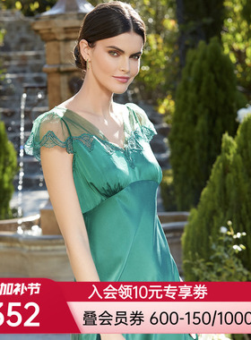 【新品】LACLOVER兰卡文仙境奇缘系列蕾丝真丝甜美睡裙女LC44SK1
