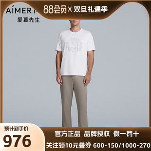 NS82M163 外穿休闲直筒长裤 爱慕先生25春夏百搭裤 系列男士