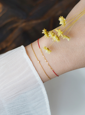 18K金甜美少女风手工编织可调节