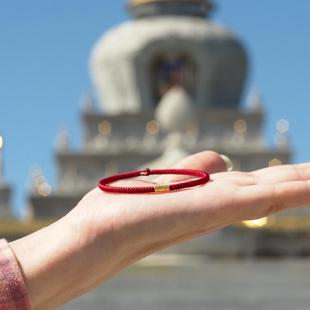 手工编织九乘金刚结红绳手链黄金转运珠手绳男女款 本命年开运