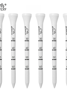 高尔夫球钉白色印刷刻度球Tee 83mm长度开球竹钉10支/50支/100支