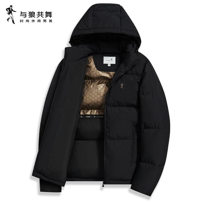 与狼共舞高充绒拆卸连帽羽绒服