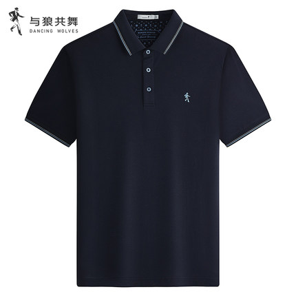 【含桑蚕丝】与狼共舞短袖翻领T恤男2026夏季新款垂顺透气polo衫