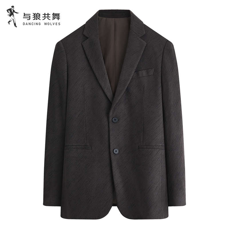 【商场款】与狼共舞休闲单西男2025秋季款舒适抗皱轻奢西服外套