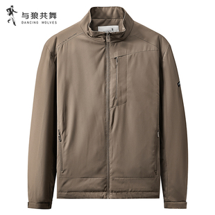 【夹棉】与狼共舞立领夹克男2025秋冬新款石墨烯蓄热户外休闲外套