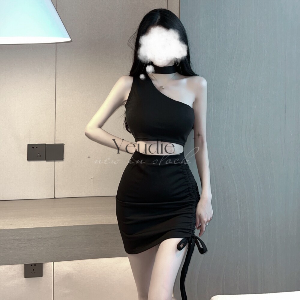 衣舞魅妃QX情趣内衣性感辣妹斜肩修身显瘦毛衣包臀裙套装夜店网红