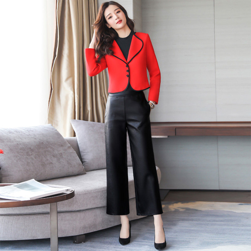 欧美时尚简约阔腿裤女式七九分裤PU皮裤子中长款皮尤女裤春秋显瘦在类目 女装/女士精品, 裤子, 休闲裤中 - 来自Buy2taobao.com提供专业的淘宝代购服务