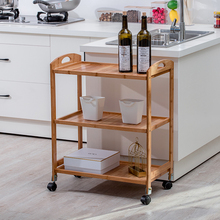 美容院带抽屉小推车专用带轮工具车竹制实木三层美发美甲店储物柜
